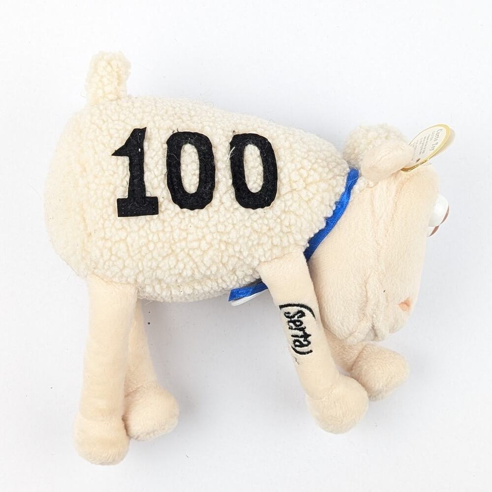 Serta Sheep Plush #100 Advertising Collectible Brown Eyes "Out of Work"